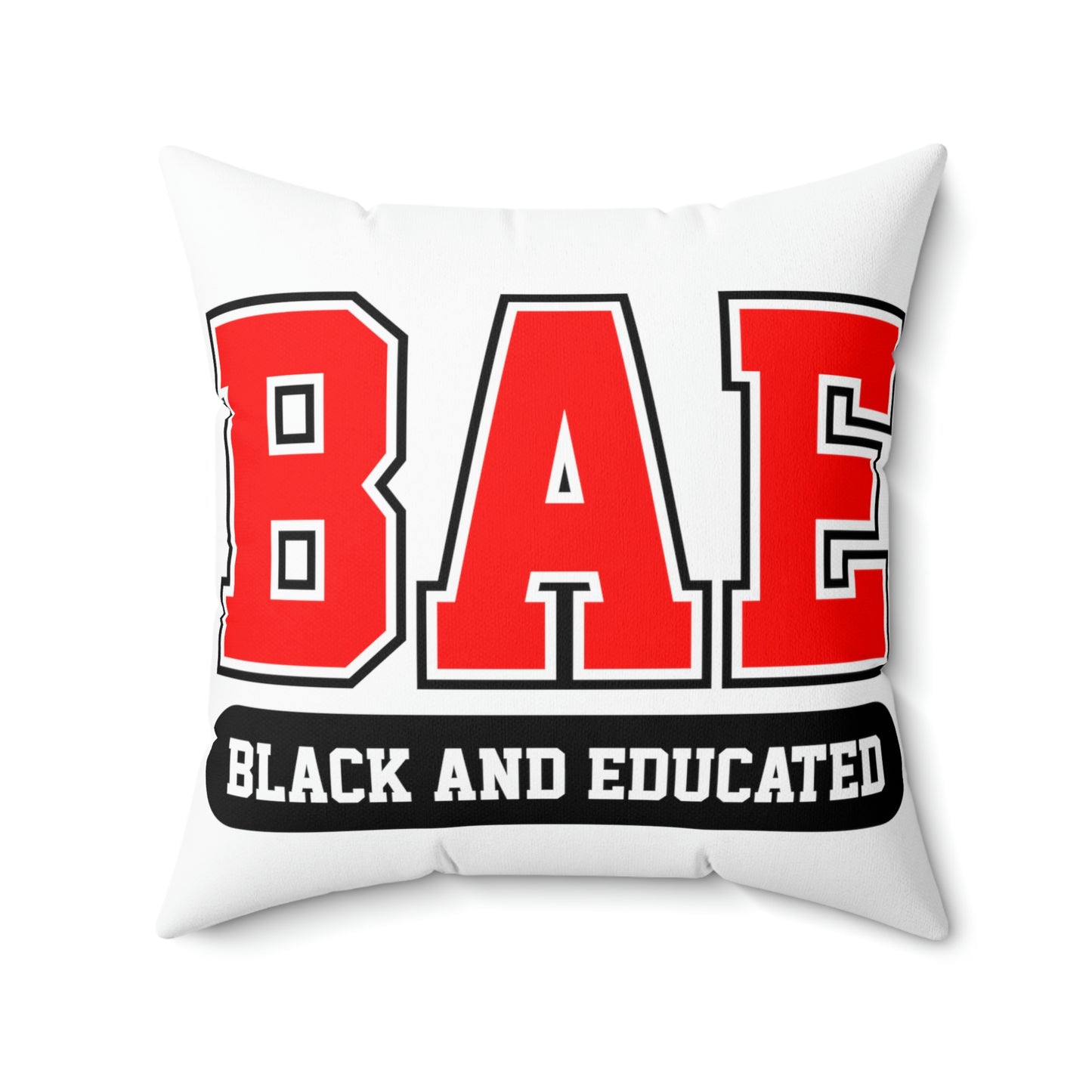 Bae-Black and educated-Spun Polyester Square Pillow