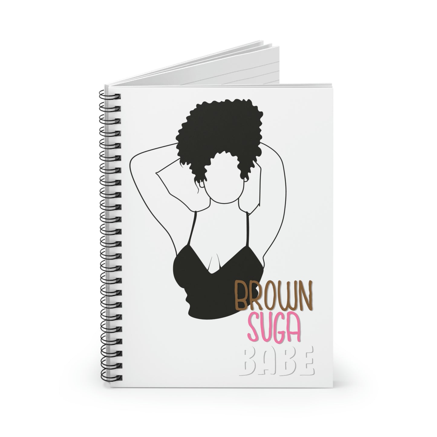 Brown Sugar Babe-Spiral Notebook - Ruled Line