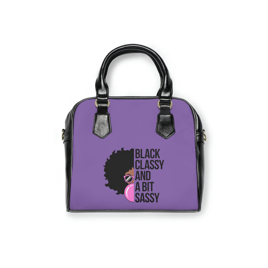 Black And Sassy- Purple-Shoulder Handbag