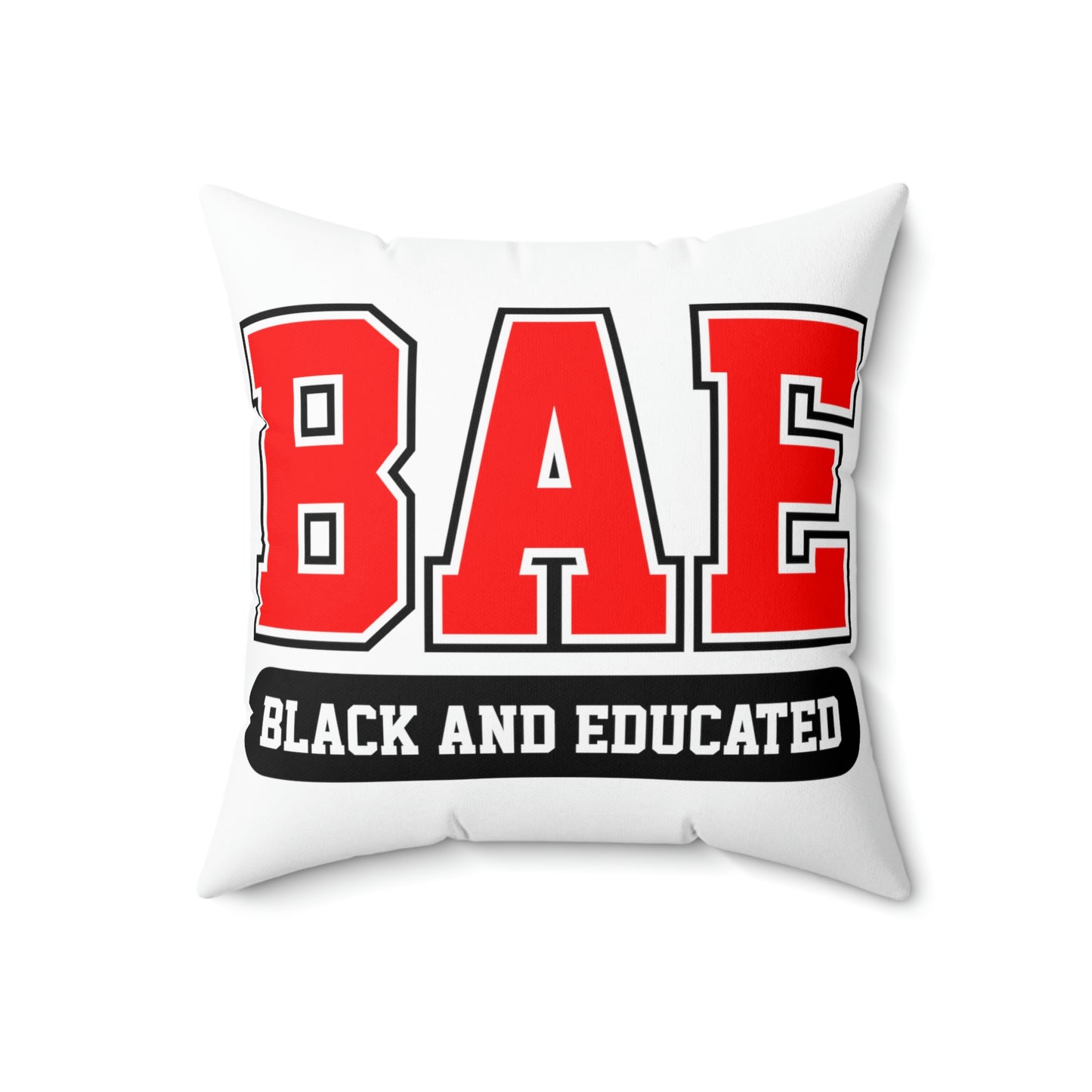 Bae-Black and educated-Spun Polyester Square Pillow