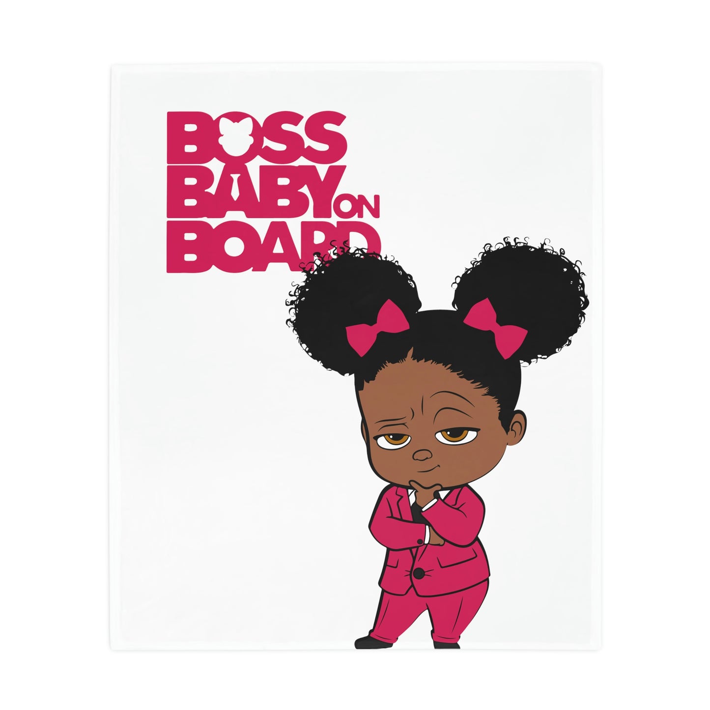 Boss Baby Girl - Pink-Plush Fleece Blanket