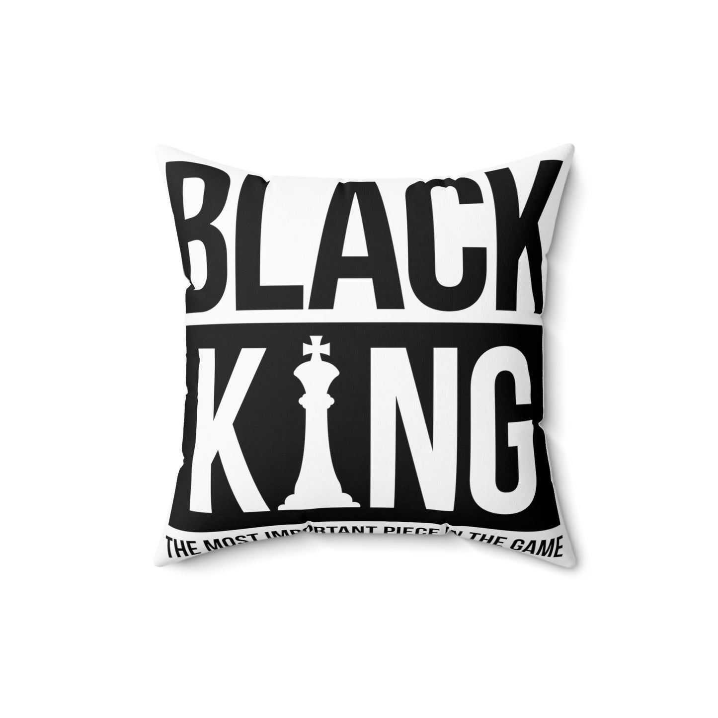 Black King Chess- Spun Polyester Square Pillow