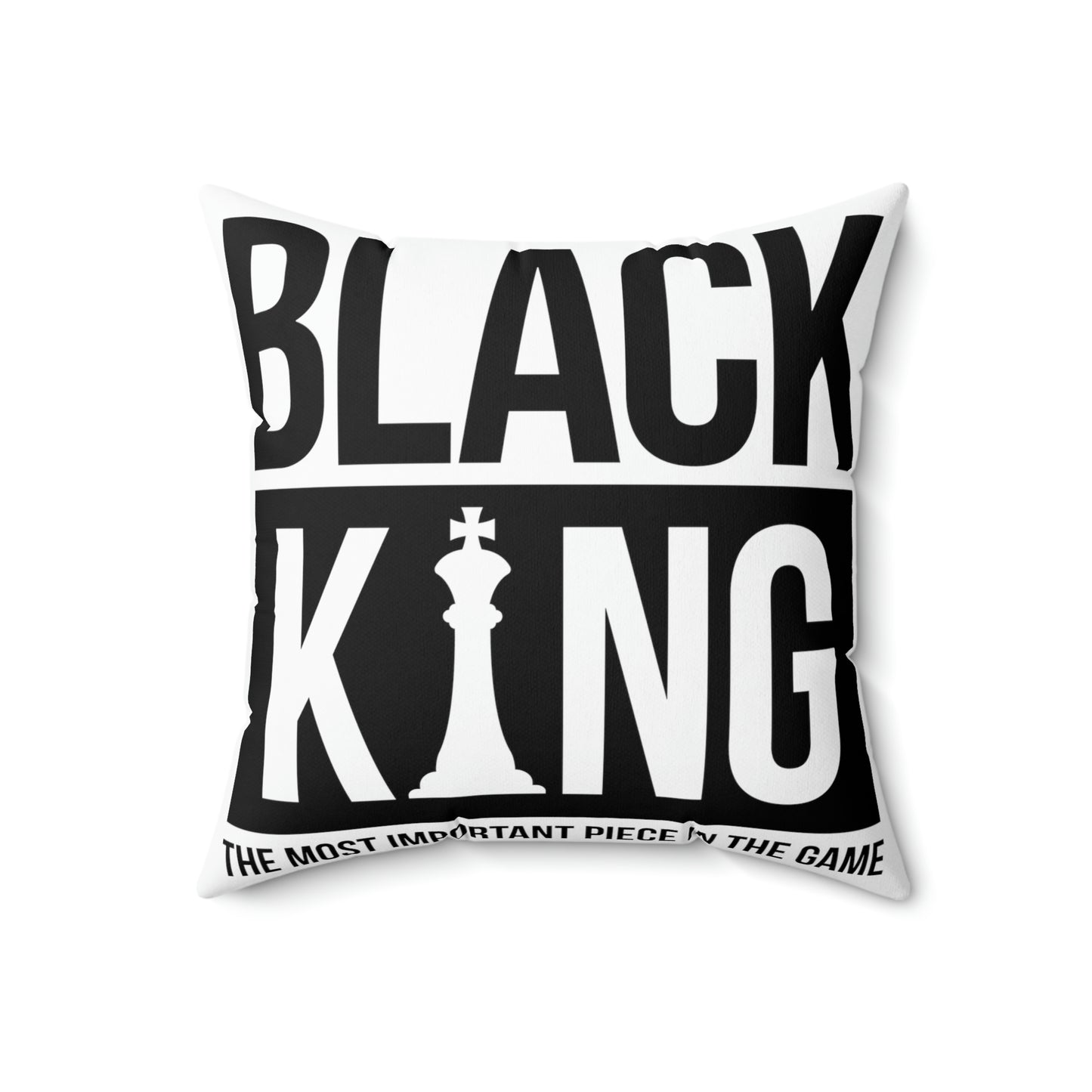 Black King Chess- Spun Polyester Square Pillow