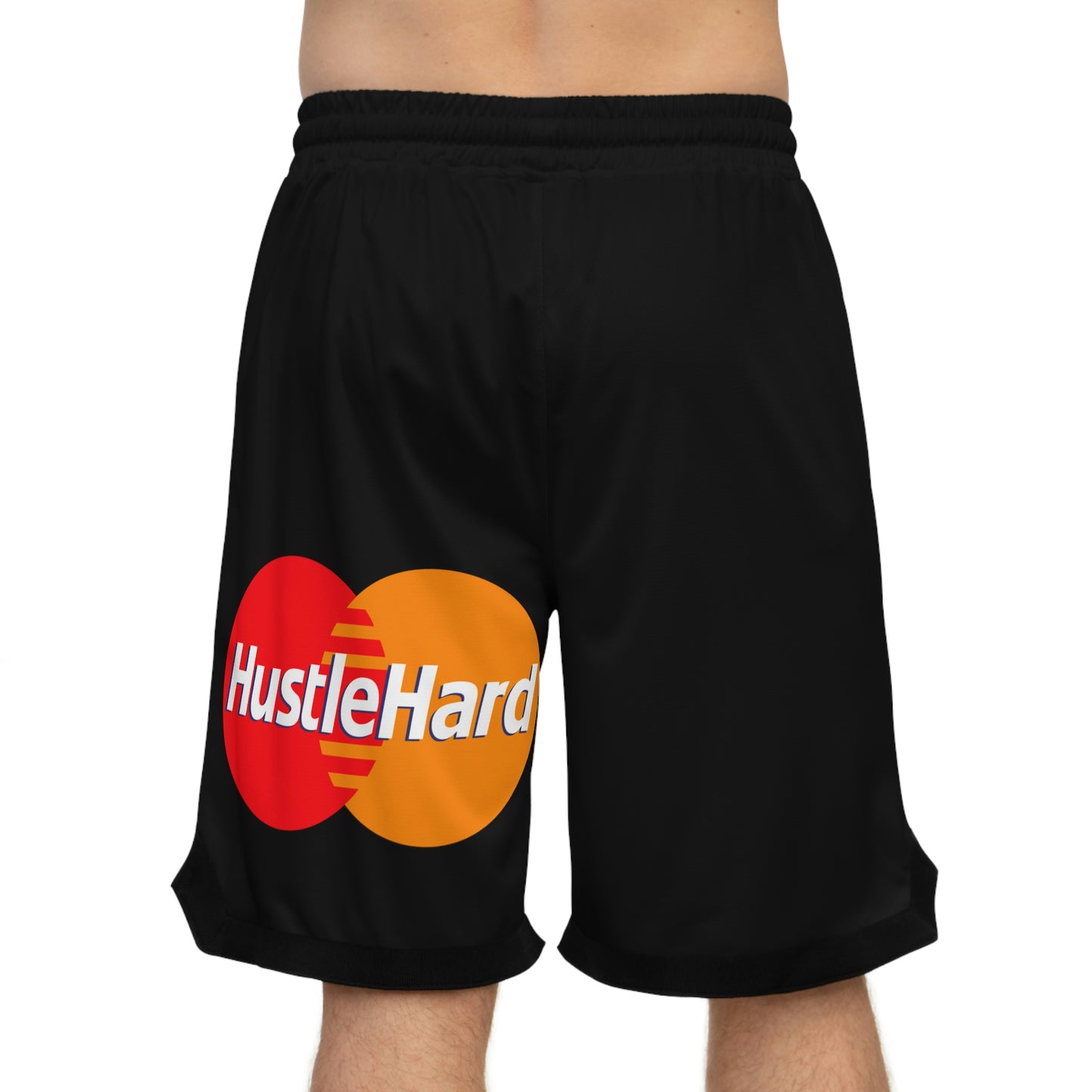 Hustle Hard- Mens-Basketball Rib Shorts (AOP)