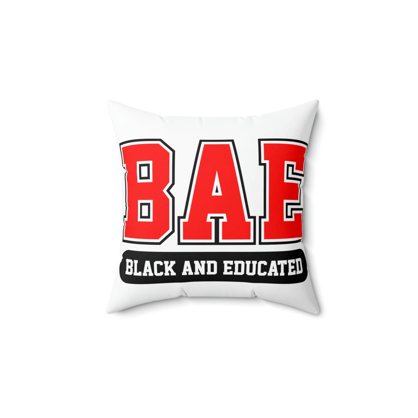 Bae-Black and educated-Spun Polyester Square Pillow