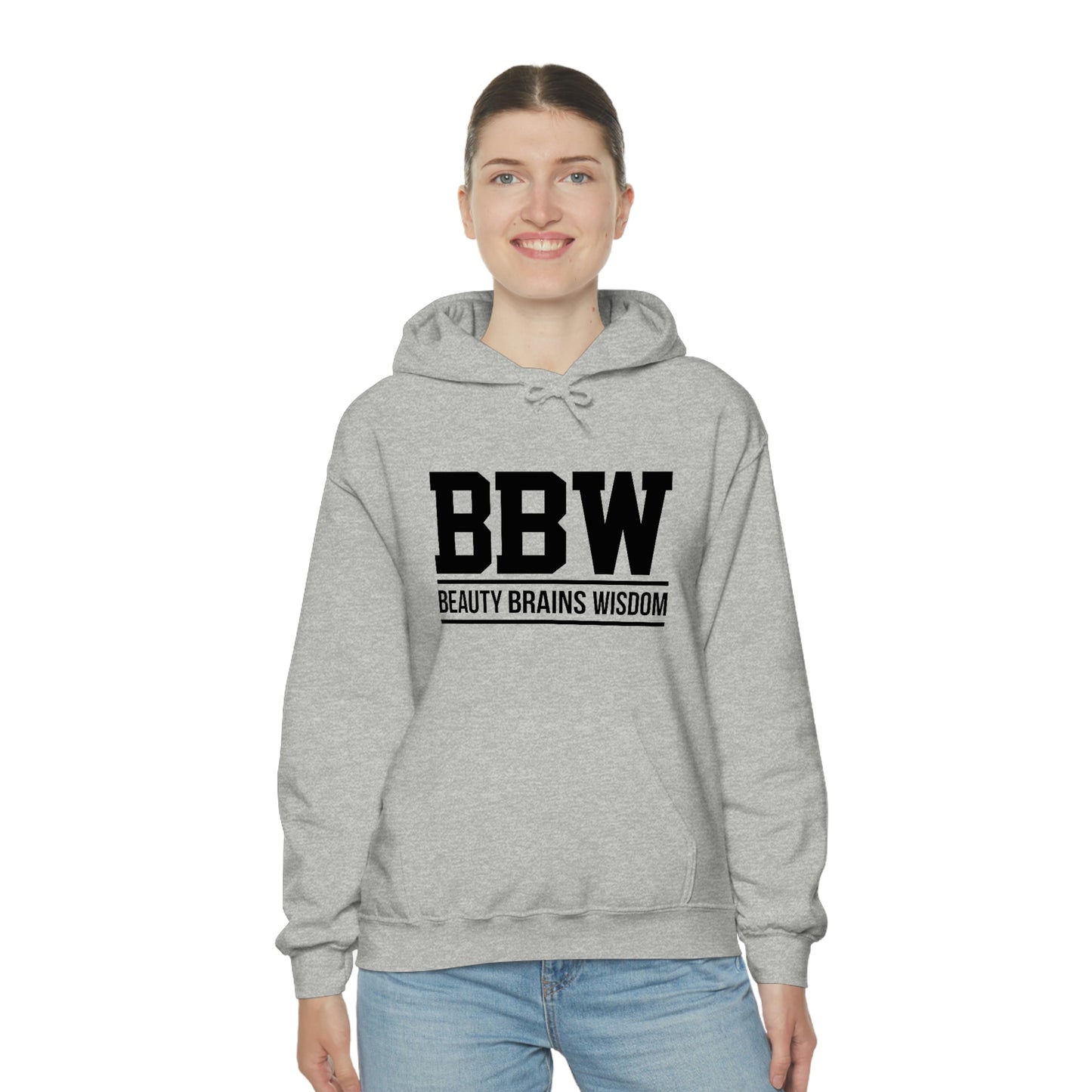 BBW- Brains Beauty Wisdom-Ladies -Heavy Blend Hooded Sweatshirt