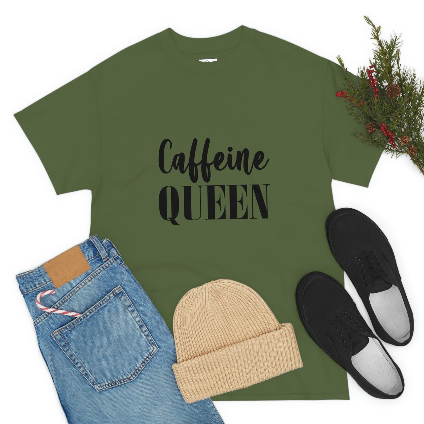 Caffeine Queen, Unisex Heavy Cotton Tee