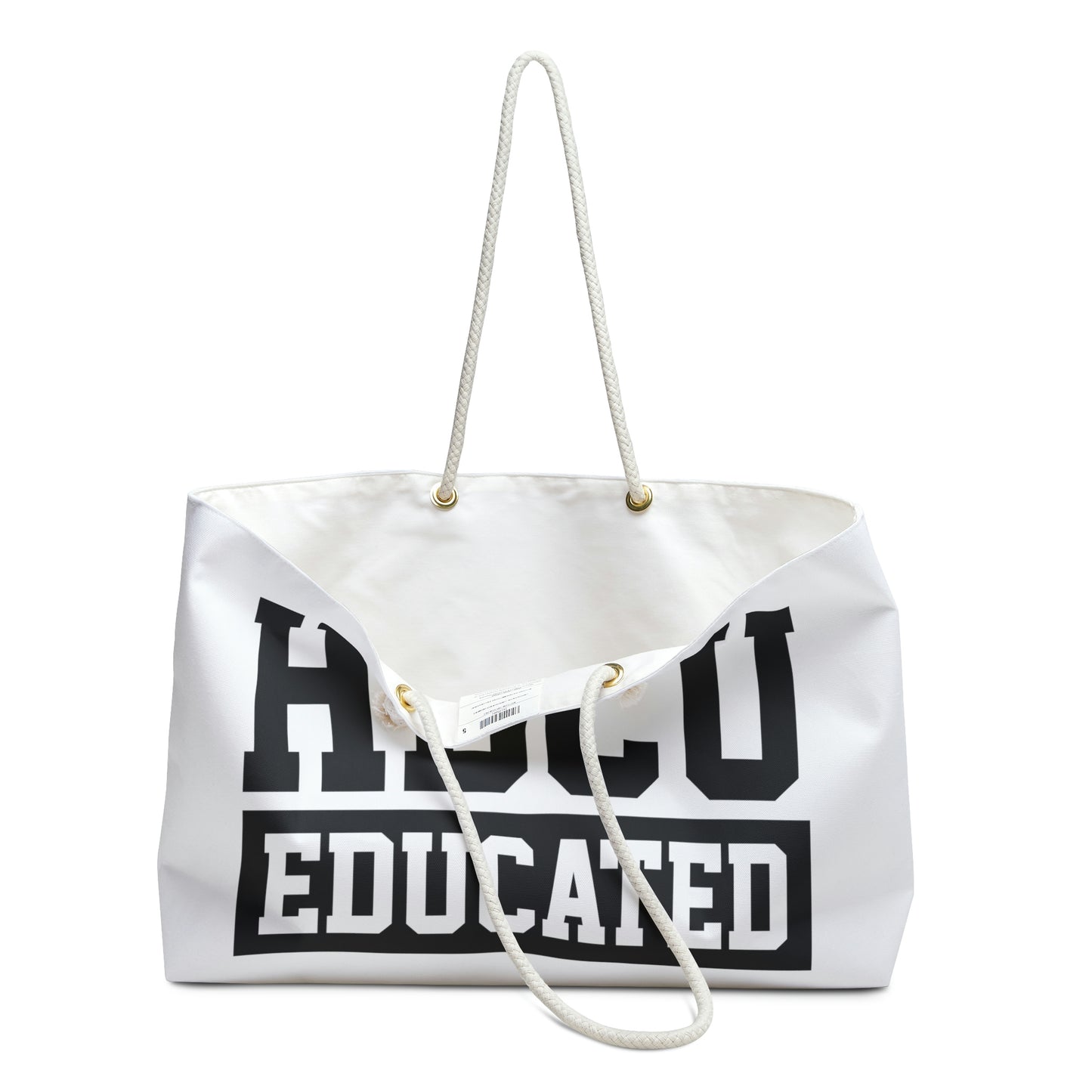 HBCU Educated -White -Weekender Bag