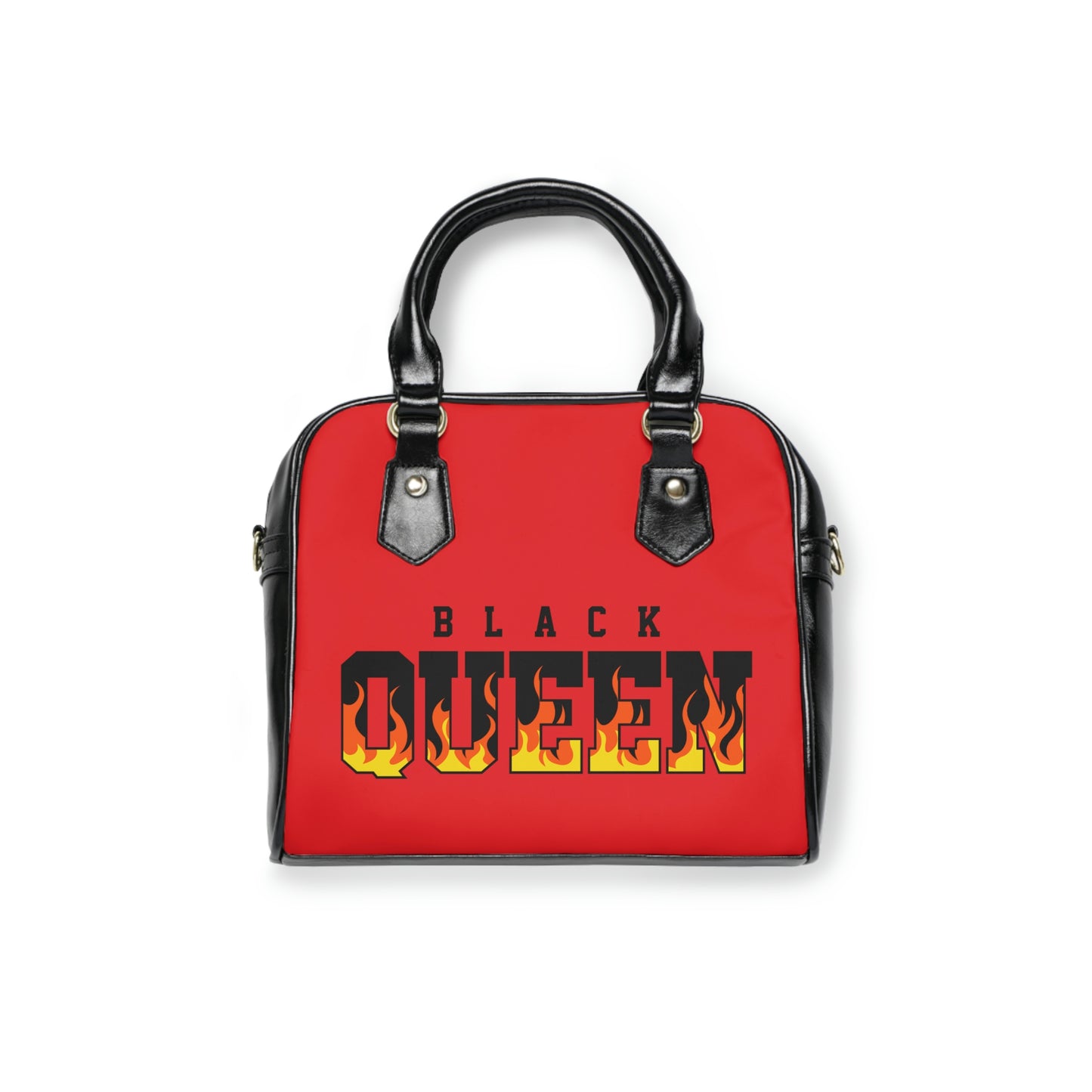 Black Queen - Flames-Shoulder Handbag