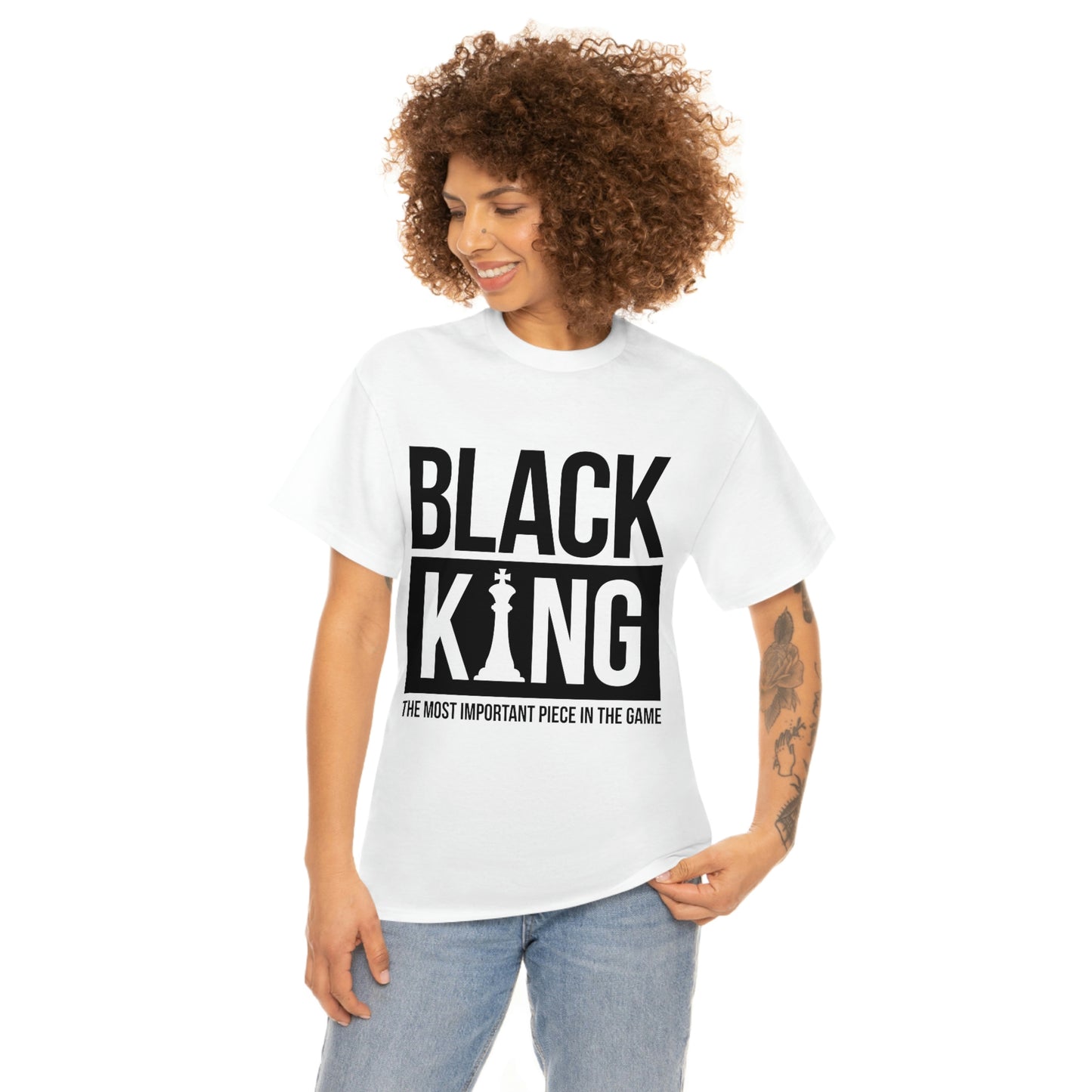 Black King-Chess-Unisex Heavy Cotton Tee