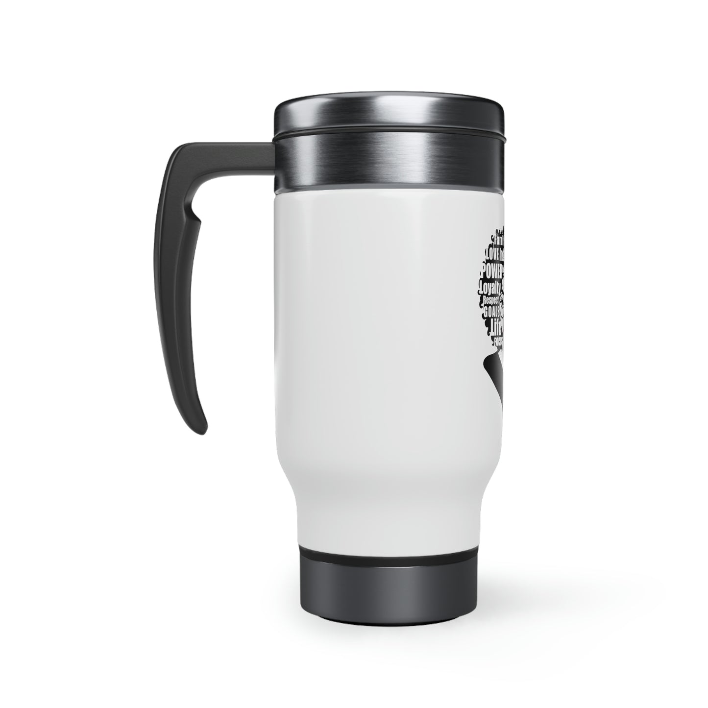 She is unique - Stainless Steel Travel Mug with Handle, 14oz