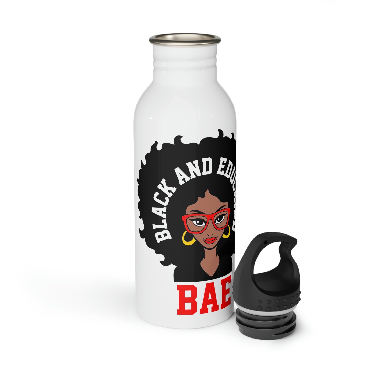 Black and Educated Stainless Steel Water Bottle