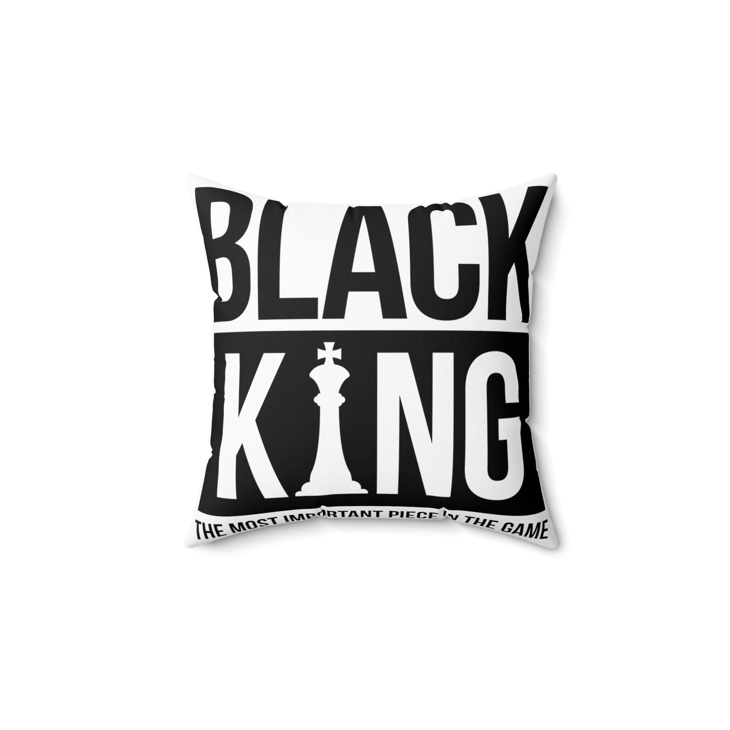 Black King Chess- Spun Polyester Square Pillow