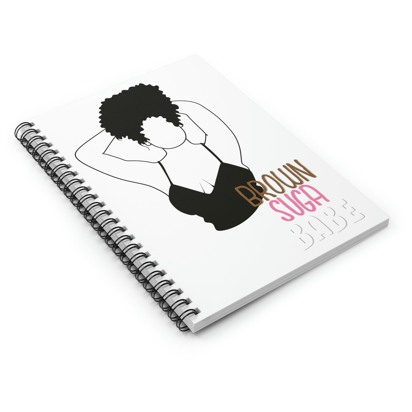 Brown Sugar Babe-Spiral Notebook - Ruled Line