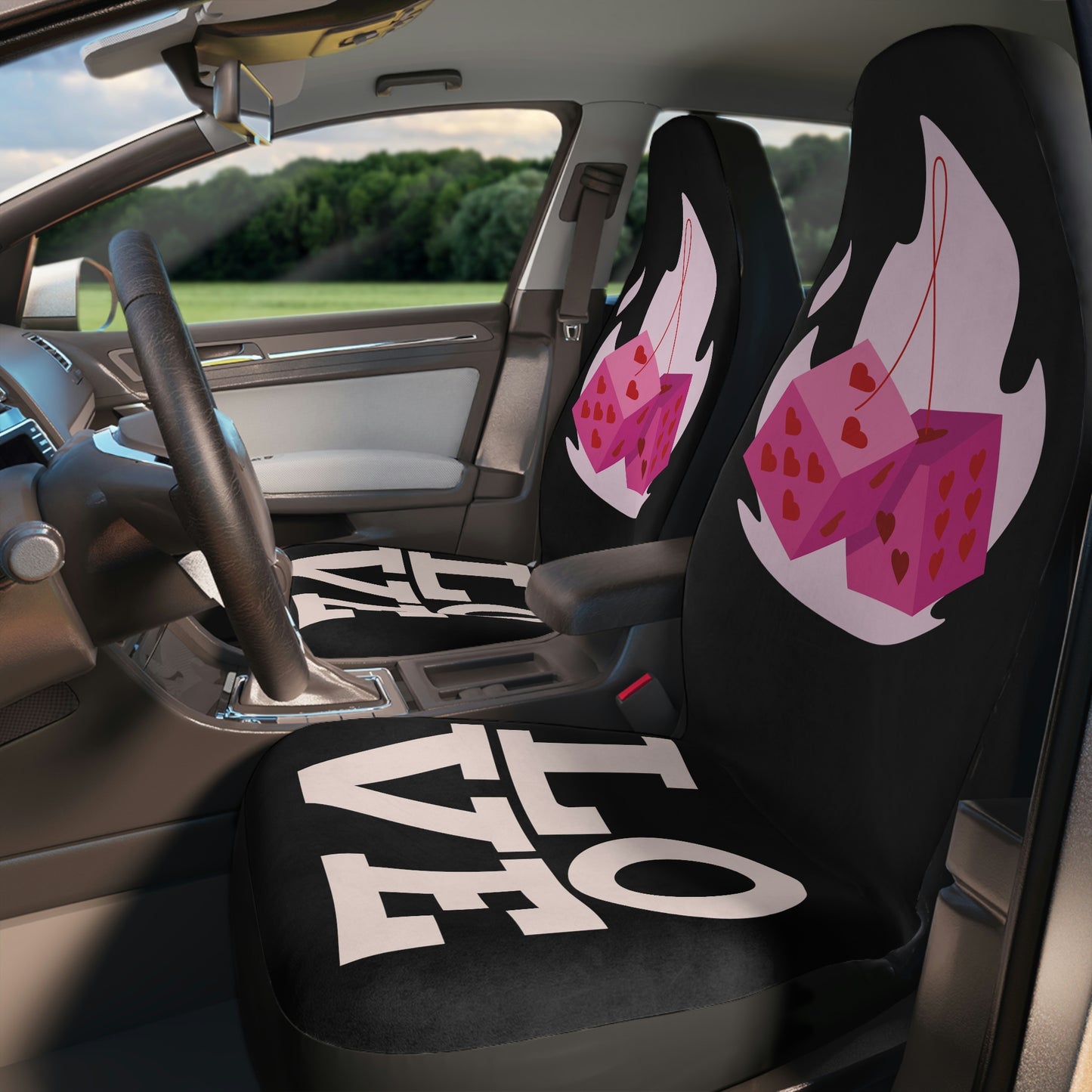 Love Dice - Polyester Car Seat Covers