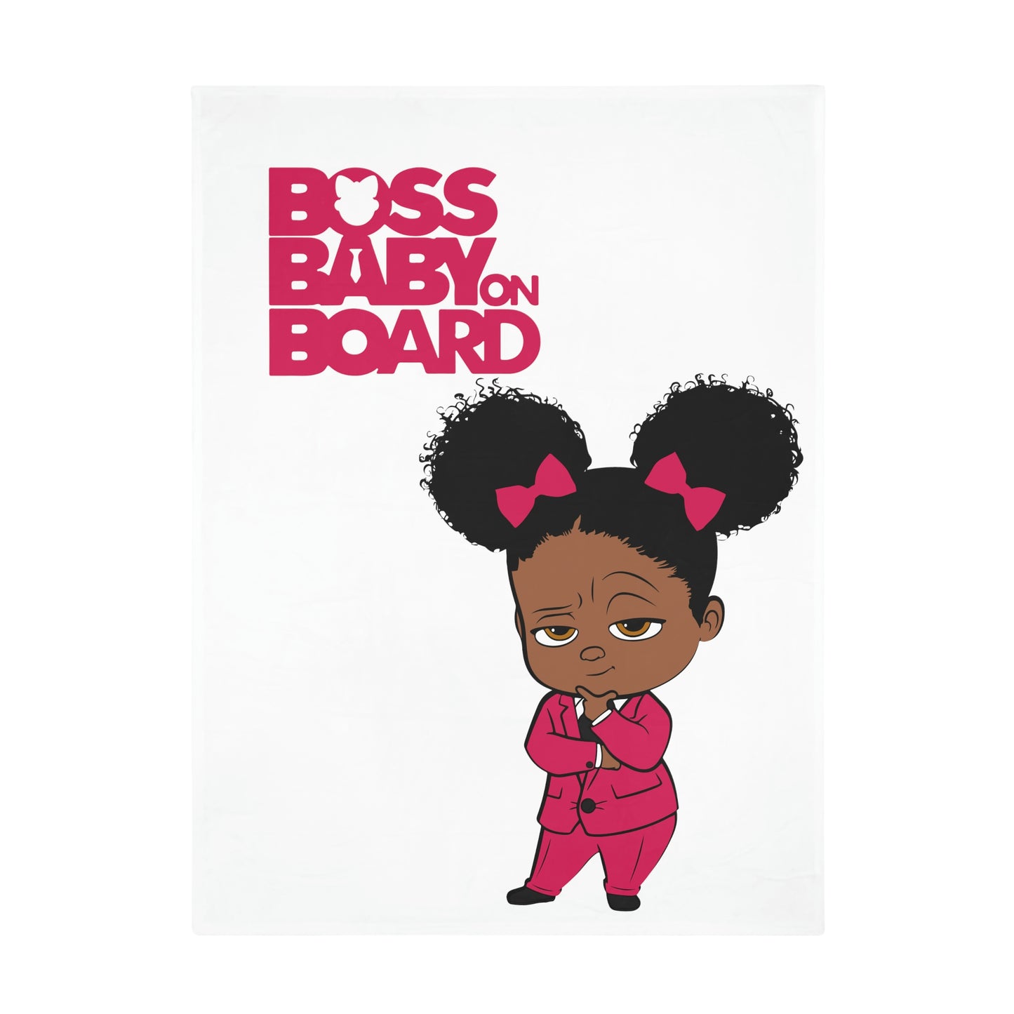 Boss Baby Girl - Pink-Plush Fleece Blanket