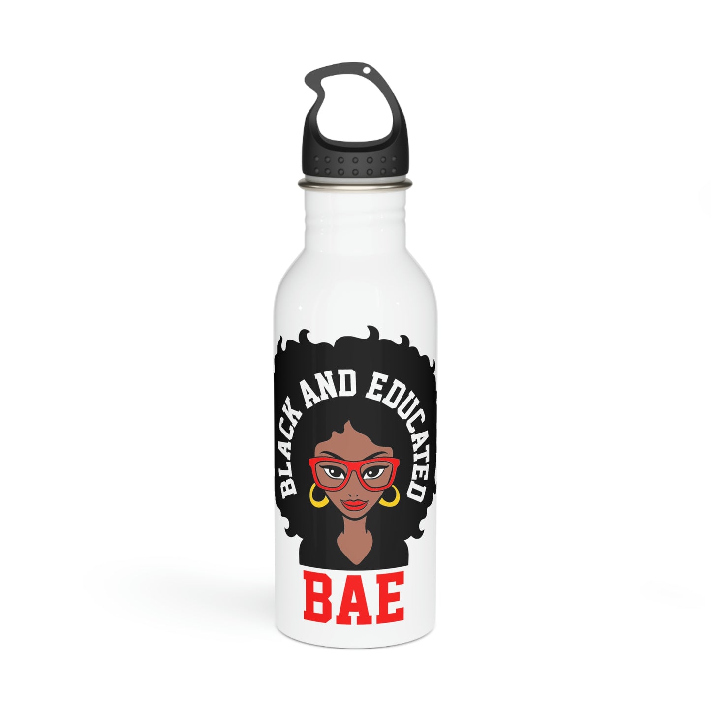 Black and Educated Stainless Steel Water Bottle